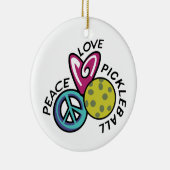 Liebe Pickleball Keramik Ornament (Rechts)