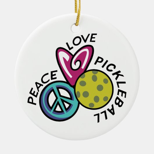 Liebe Pickleball Keramik Ornament (Vorne)