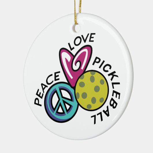 Liebe Pickleball Keramik Ornament (Links)