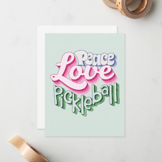 Liebe Pickleball Mitteilungskarte (Vorderseite/Rückseite Beispiel)