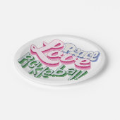 Liebe Pickleball Pappteller (Schrägansicht)