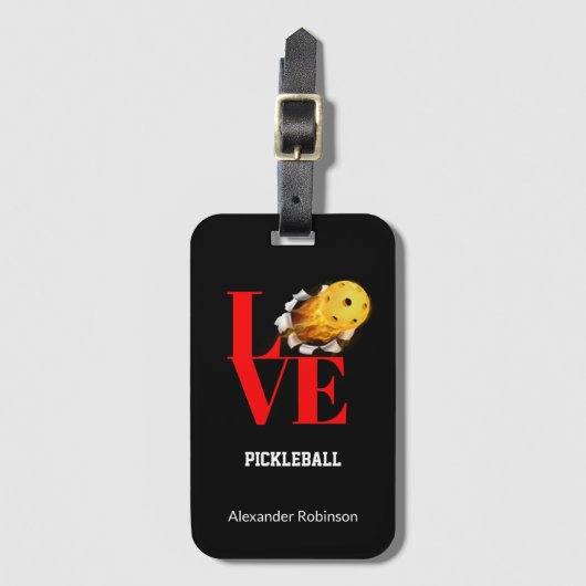 Liebe Pickleball Personalisiert Sports Gepäckanhänger (Vorderseite Vertikal)