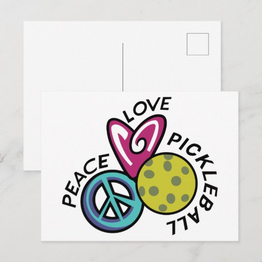 Liebe Pickleball Postkarte (Vorne/Hinten)