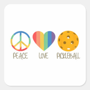 Liebe Pickleball Quadratischer Aufkleber