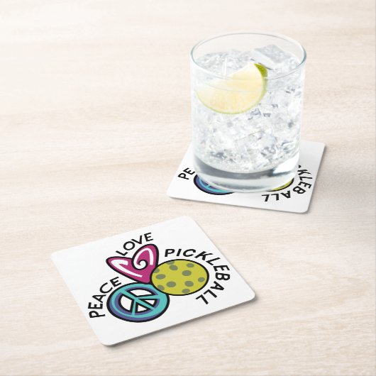 Liebe Pickleball Rechteckiger Pappuntersetzer (Vor Ort)