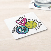 Liebe Pickleball Rechteckiger Pappuntersetzer (angewinkelt)