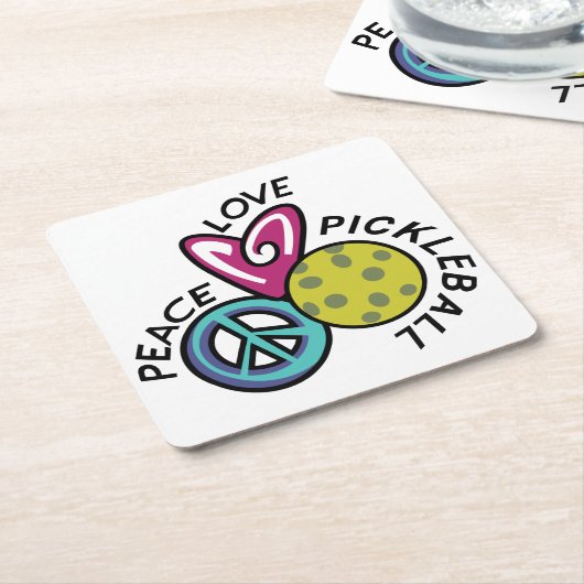 Liebe Pickleball Rechteckiger Pappuntersetzer (angewinkelt)