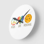 Liebe Pickleball Runde Wanduhr (Winkel)