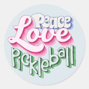 Liebe Pickleball Runder Aufkleber