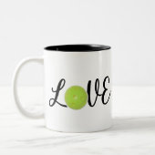 Liebe-Pickleball-Skript Zweifarbige Tasse (Links)