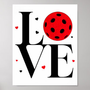 Liebe Pickleball Valentinstag süßes rotes Herz Poster