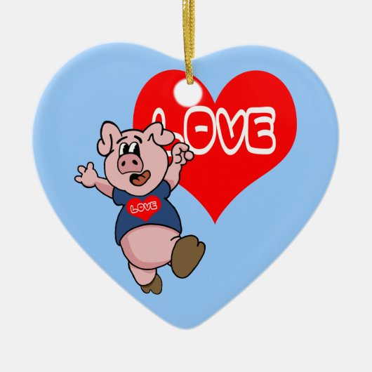 Liebe Piggy Keramikornament (Vorne)