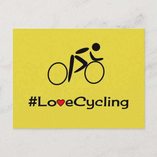 Liebe Piktogramm-Gelbe Postkarte (Vorderseite)