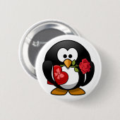 Liebe Pinguin mit Valentingeschenken Button (Vorne & Hinten)