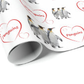 Liebe Pinguine Wrapping Paper (Farbe auswählen) Geschenkpapier (Rolleneckpunkt)