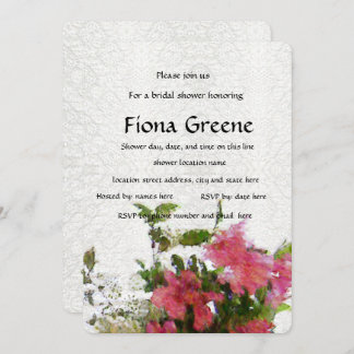 Liebe Pink Azalea Braun-Duschladen Einladung