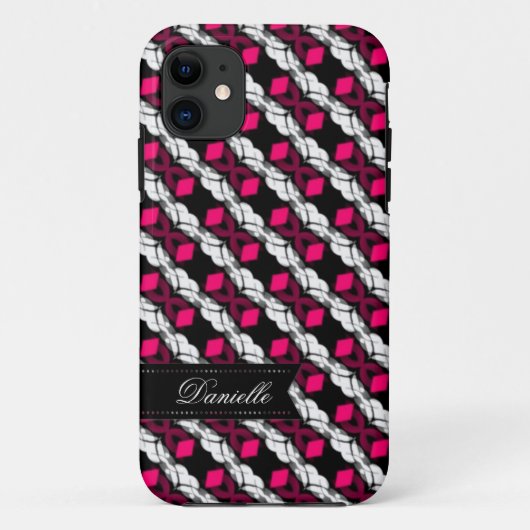 Liebe Pink Diamonds auf Black Pattern iPhone 5 Fal Case-Mate iPhone Hülle (Rückseite)