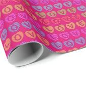 LIEBE Pink Gift Wrap Geschenkpapier (Rolleneckpunkt)