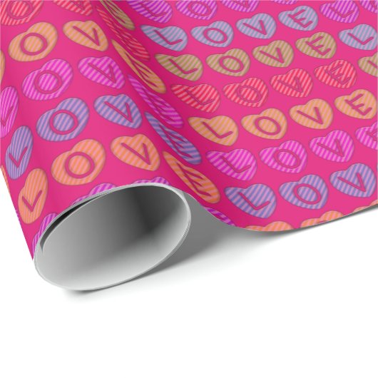 LIEBE Pink Gift Wrap Geschenkpapier (Rolleneckpunkt)
