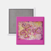 Liebe Pink Glamour Art Inspiration Word Magnete Magnet (Vorderseite/Rückseite)