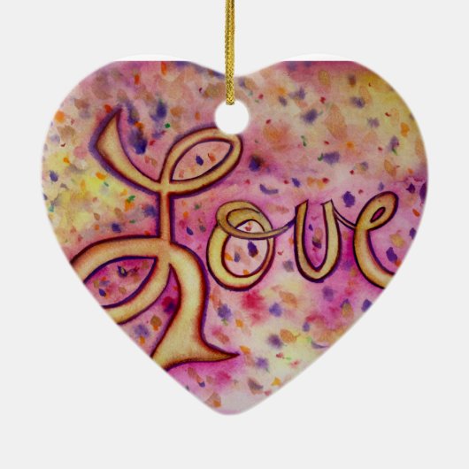 Liebe Pink Glamour Art Malerei Keramikornament (Hinten)