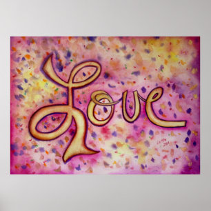 Liebe Pink Glamour Art Painting Poster Print