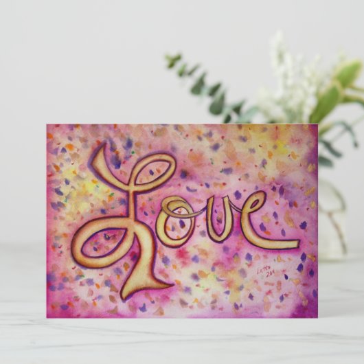 Liebe Pink Glamour Einladungen oder Einladungen (Stehend Vorderseite)