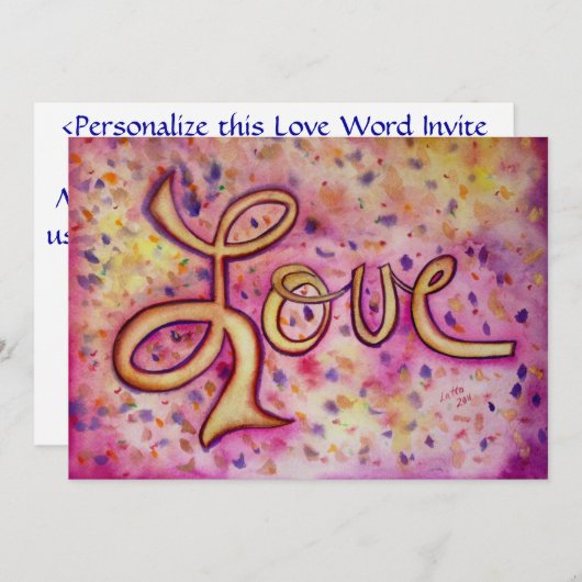 Liebe Pink Glamour Einladungen oder Einladungen (Vorne/Hinten)