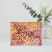 Liebe Pink Glamour Glitzer Postkarte (Stehend Vorderseite)