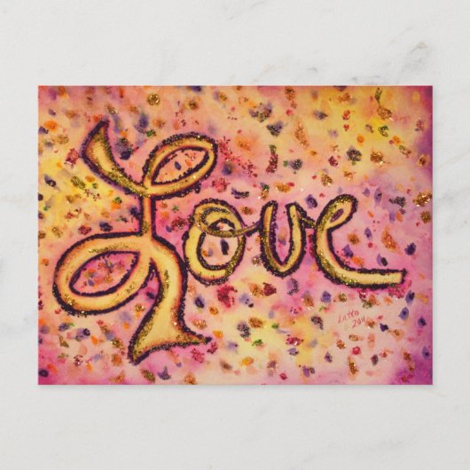 Liebe Pink Glamour Glitzer Postkarte (Vorderseite)