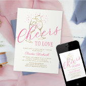 Liebe Pink Gold Bridal Dusche Einladung