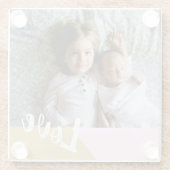 Liebe Pink Gold Personalisiertes Foto Geschenk Gro Glasuntersetzer (Rückseite)