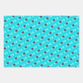 LIEBE Pink Green Aqua Blue Geschenkpapier Set (Vorderseite 2)