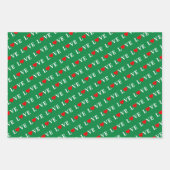 LIEBE Pink Green Aqua Blue Geschenkpapier Set (Vorderseite)