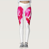 Liebe Pink Heart Leggings (Vorderseite)