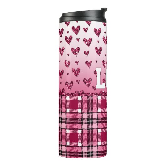 Liebe Pink Hearts Thermosbecher (Nach links gedreht)