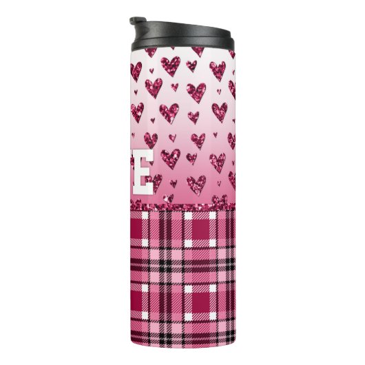 Liebe Pink Hearts Thermosbecher (Nach rechts gedreht)