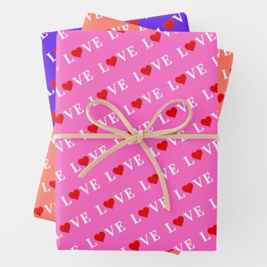 LIEBE Pink Lavender Orange Geschenkpapier Set (Beispiel)