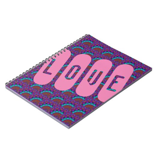 LIEBE PINK MANDALA LIGHT BLAUE NOTEBOOK NOTIZBLOCK (Linke Seite)