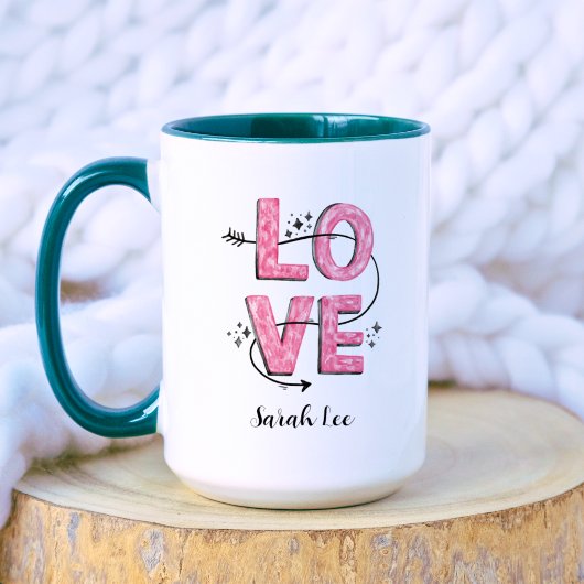 Liebe | Pink Niedlich Super Mama Typografie Tasse
