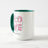 Liebe | Pink Niedlich Super Mama Typografie Tasse (Vorderseite Links)