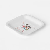 Liebe Pink Pappteller (Gewinkelt)