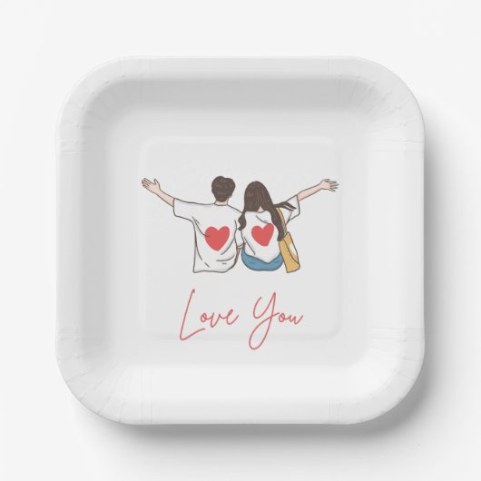 Liebe Pink Pappteller (Vorderseite)