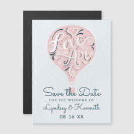 Liebe Pink Pink Ballon Save the Date mit Handschri Magnetkarte