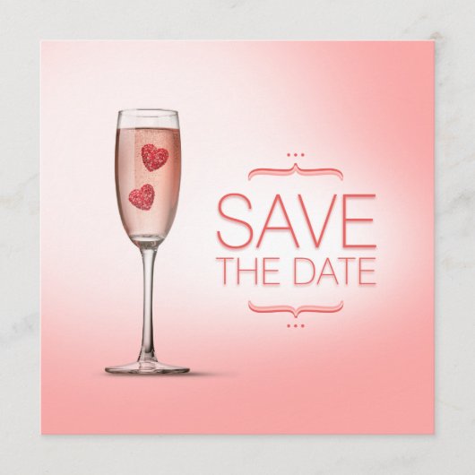 Liebe Pink Save the Date (Vorderseite)