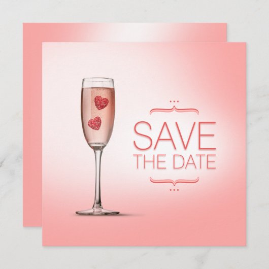 Liebe Pink Save the Date (Vorne/Hinten)