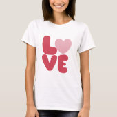 LIEBE Pink Typografie T-Shirt (Vorderseite)