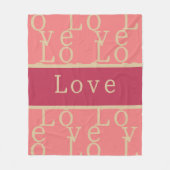 Liebe Pink Typografy Pattern Fleecedecke (Vorderseite)