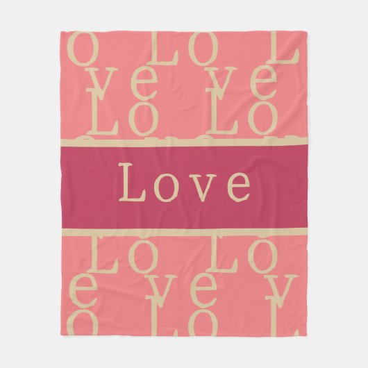 Liebe Pink Typografy Pattern Fleecedecke (Vorderseite)