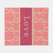 Liebe Pink Typografy Pattern Fleecedecke (Vorderseite (Horizontal))